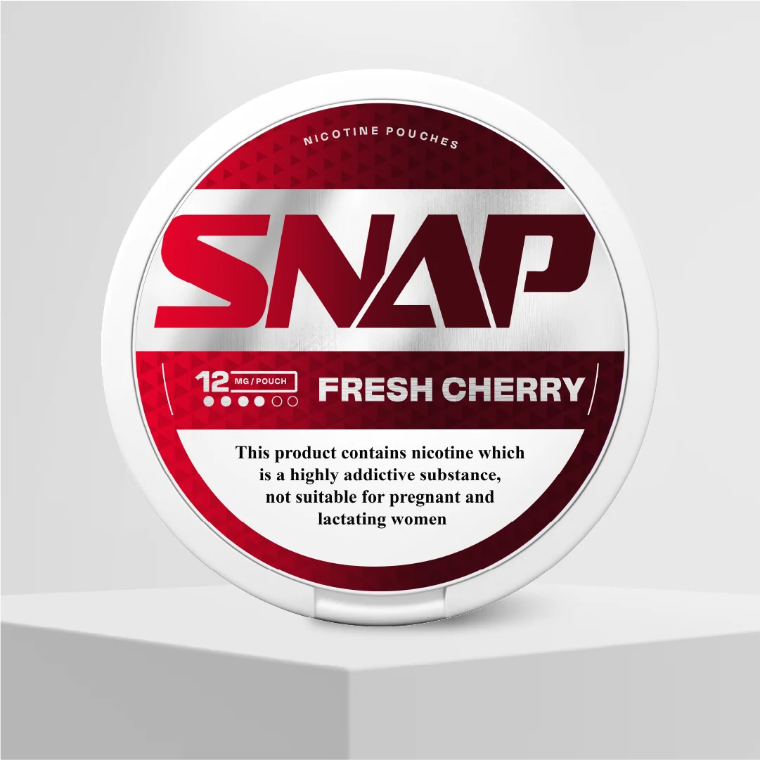SNAP Fresh Cherry 12mg nicotine pouches can